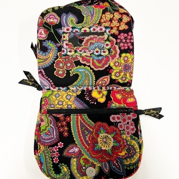 Vera Bradley Womens Black Floral Symphony In Hue Little Flap Hipster Crossbody - Picture 7 of 9
